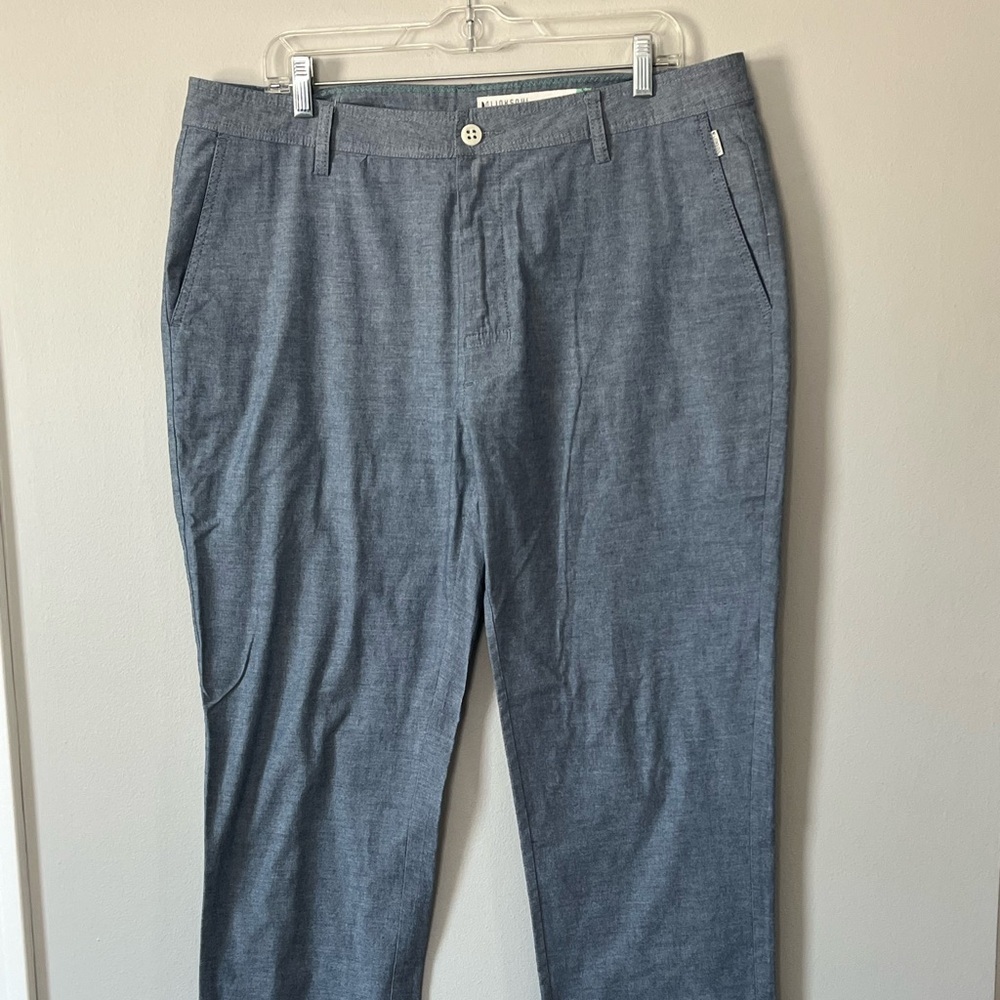 Linksoul Pants Mens 36 R Blue Chambray Lightweight Golf Casual